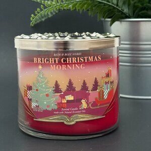BBW Bright Christmas Morning Bath & Body Works 3 Wick Candle